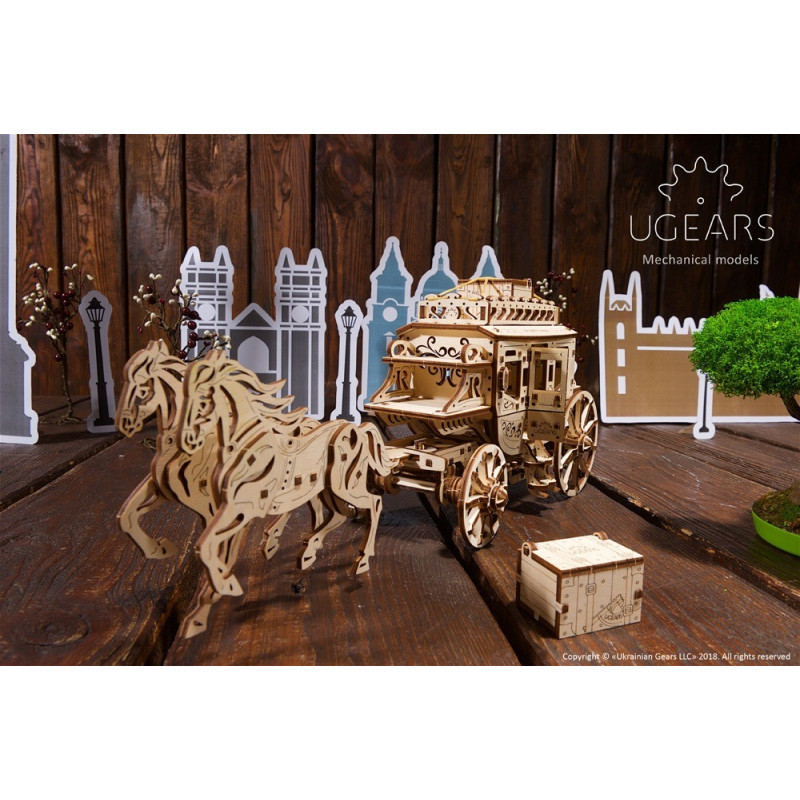 Ugears Конструктор 3D пазл Почтовый дилижанс  70045